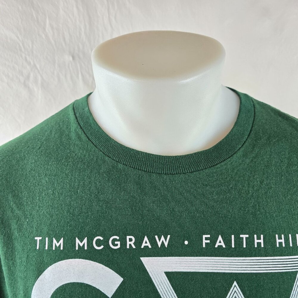 Tim McGraw Faith Hill Soul2Soul Tour 2017 T Shirt Men XL Green Graphic Tee Music - Picture 2 of 7